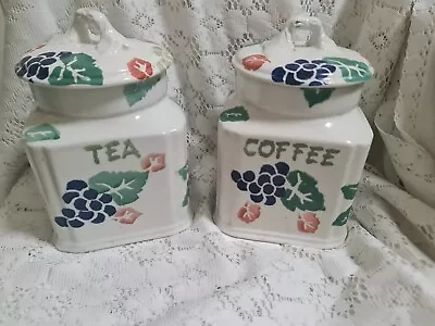 Buy Royal Winton Bordeaux Traditional Hand Decorated Spongeware Tea  & Coffee Jars • 25£
