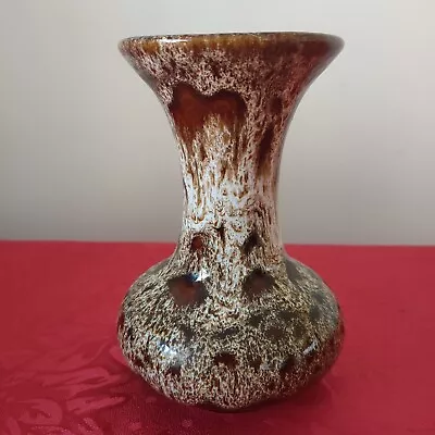 Buy Vintage Fosters Studio Art Pottery Brown Drip Glaze Vase 14 X 8cm • 7.91£