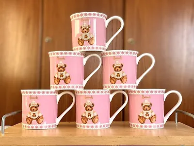 Buy Harrods Coffee Mug Pink Teddy Set Of 6 Fine Bone China Tea Coffee Ideal Gift • 49.99£