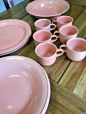 Buy NANCY CALHOUN Dinnerware Stoneware Dishes Plates Cups And Bowls Vintage Peach • 31.29£