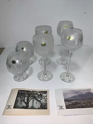 Buy Vintage Tyrone Cut Crystal Balloon Wine Glasses Signed Set Of 6 (2x Of 3 Sizes) • 60.69£