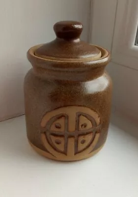 Buy Stoneware Pottery Jar With Cover VGC • 7.50£