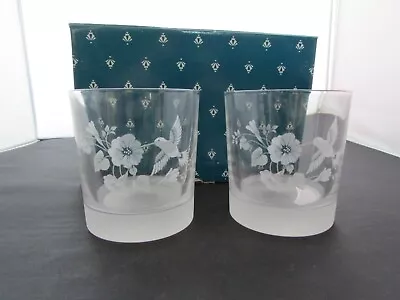 Buy Avon Hummingbird Whisky Glasses X 2 Boxed White Base 24% Lead Crystal New Boxed • 20£