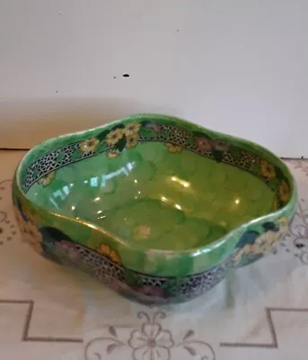 Buy Vintage Maling Pottery Lustre Ware Green Bowl C.1930's • 38£