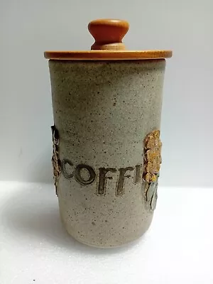 Buy Pottery Coffee (Coffi) Container With Sealed Wooden Lid. Tregaron Cymru • 15£