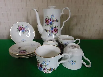 Buy Royal Sutherland H M Fine Bone China Coffee Pot, Plus 4 Of Each Cups & Saucers • 24.75£