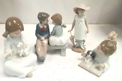 Buy X4 Nao By Lladro Ornaments, Porcelain, Kissing Couple, Boy With Puppy #214 • 19.95£