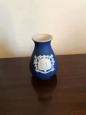 Buy Adams Tunstall Jasperware Vintage Cobalt Blue Small Vase  • 8.95£