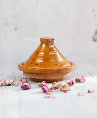 Buy Moroccan Glazed Pottery Small Tagine Handmade Clay Tajine For Stylish Ornamental • 10£