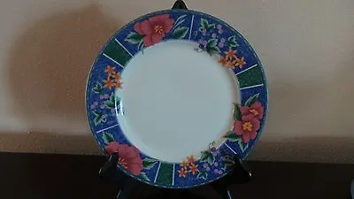 Buy Grindley Fine China Dinner Plates X1 Blue/Green Rim,Floral Fruit Unknown Pattern • 11.32£