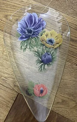 Buy Vintage Chance Glass Plate By Pilkington Gp.  Poppy Flower  Design, 11.5” Long • 18£