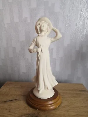 Buy Vintage Capodimonte Style Figurine Of Girl Holding Hat Signed A.D.L. Italy • 6.99£