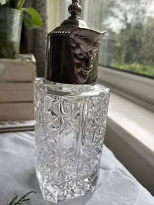 Buy Silver Plate Topped Cut Glass Decanter • 10£