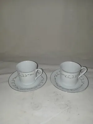 Buy Sheffield China Of Japan ELEGANCE #502 Pattern Tea Cups And Saucers, Set Of 2 • 11.52£
