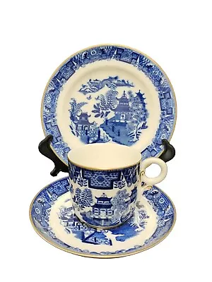 Buy Royal Worcester Blue & White Willow Pattern Design Trio Teacup Saucer Plate #3 • 10£
