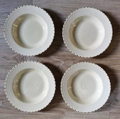 Buy Crown Ducal 'Stitched Edge' Pattern  4 Soup/Dessert Plates    • 15£
