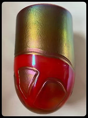 Buy Phonecian Art Glass Vase Red Gold Iridescent Malta Used Hand Blown • 25£
