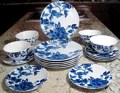 Buy Royal Norfolk Blue White Dishes Set 6 Plates 10.5  Bowls Saucers 18 Piece NEW • 50.91£