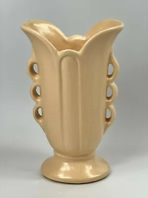 Buy Vintage Peach Vase Pottery, Triple Looped Handled Vary Deco Designed, Incised,  • 28.89£