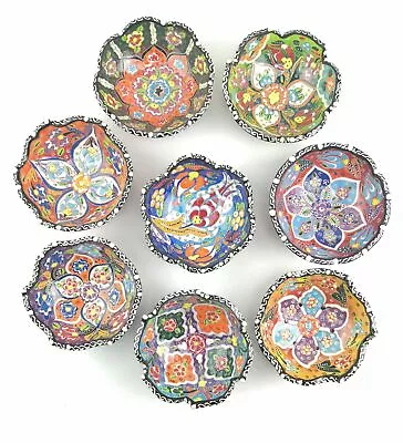 Buy Hand Painted Ceramic Bowls(12 Cm) - Handmade Turkish Pottery • 7.99£