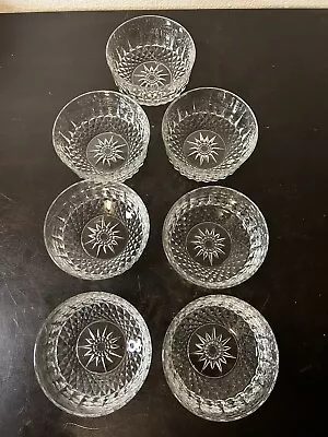 Buy Vintage Set Of 7 Arcoroc France Starburst Diamond Cut Glass Fruit Bowls • 24£