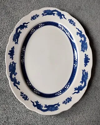 Buy Vintage Royal Cauldon Blue Dragon Oval Serving Plate 33cm X 27cm • 10£