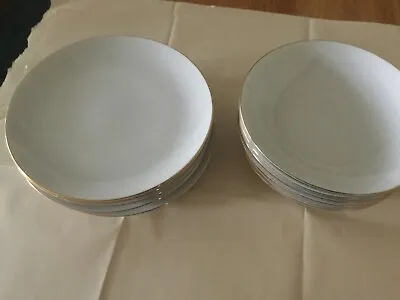 Buy Thomas China White With Narrow Gold Trim 6 Soup Bowles And 6 Plates New • 95£