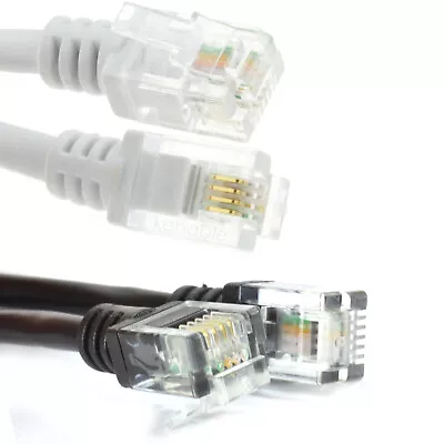 Buy High Speed RJ11 Modem Cable ADSL 2+/Fibre BT/Sky Broadband 1m/2m/3m/5m/10m LOT • 2.55£