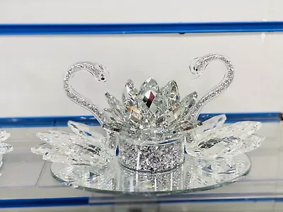 Buy Large Silver Crushed Crystal Swan, Home Decor, Gift Ornament • 15£