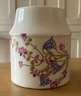 Buy Vintage Rare White Aviemore Pottery Glazed Pot With Floral Design. • 2.50£