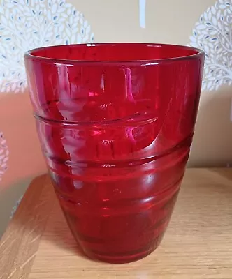 Buy Whitefriars Ruby Ribbon Trail Vase 9030  • 15£