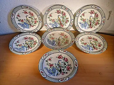 Buy Antique Corona Ware Rockery & Pheasant.6 Luncheon Plates.Footed Pedestal Dish • 22.50£
