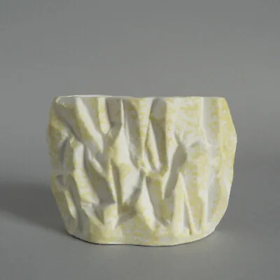 Buy Ben Thomas Porcelain 2.75  Iceberg Vase 103 Yellow Bisque Hornsea Retro Cool 80s • 14.95£