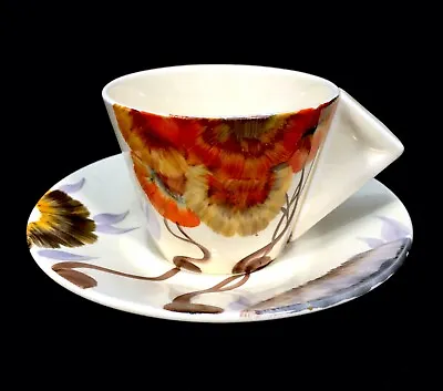 Buy Clarice Cliff Pottery Rhodanthe Conical Cup & Saucer C.1934 / Art Deco • 189£