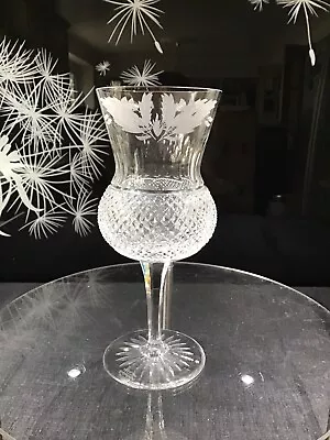 Buy Edinburgh Crystal Thistle Etched Water Goblet 18.5cm - Tapered Stem - SIGNED. • 130£
