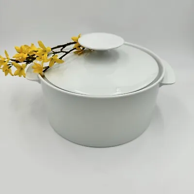 Buy Thomas Rosenthal Germany White Porcelain Casserole Serving Dish W/ Lid 3QT MCM • 28.46£