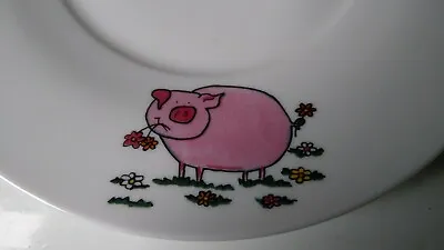 Buy James Dean Pottery Rye 4 X Childs Snack Plates- Piggies Munching Flowers Pattern • 12£