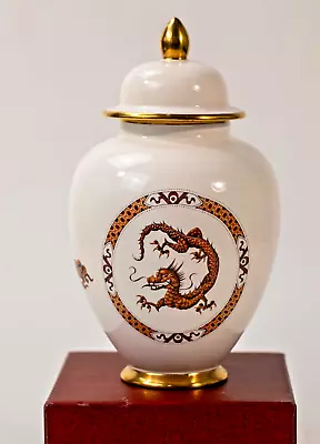 Buy Vintage Carlton Ware Chinese Dragon White + Gold Ceramic Ginger Jar.VGC • 9.99£