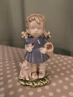 Buy Kitsch Girl With Cat Figurine Vintage Ornament 11cm • 0.99£