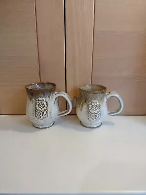 Buy York Rose Studio Pottery Mug Brown,  Beige Jerry Harper Hand Thrown In England • 17£