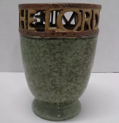 Buy “The Lord Provides” Dickson Stoneware Vase Green Splatter Glazed • 14.93£