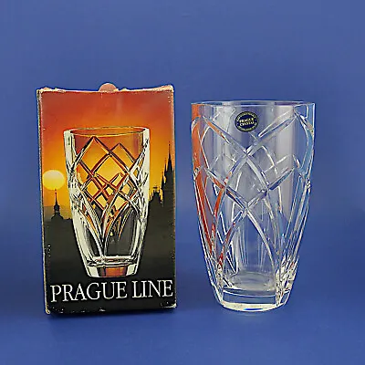 Buy FREEPOST Large Prague Crystal Czech Cut Crystal Glass Summer Vase- 8  High BOXED • 16.99£