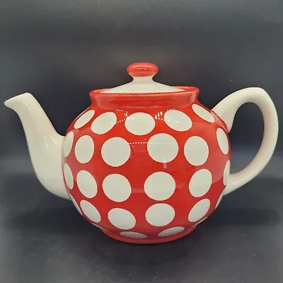 Buy Price & Kensington Pristine Pottery Red With White Spots Large Teapot • 12£
