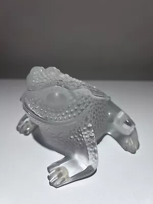 Buy Lalique Crystal Clear Frosted  Gregoire  Frog Figurine, Used Excellent Condition • 315£