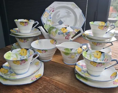 Buy Art Deco Royal Paragon Iceland Poppy English China Tea Set, Teapot, 22 Pieces • 275£