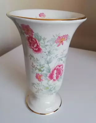Buy Vintage Royal Winton Staffordshire England  Floral Vase Ceramic With Gold Rims • 6.99£