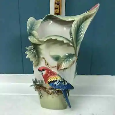 Buy Franz Collection Paradise Calling Macaw Bird Porcelain 10” Vase • 264.14£