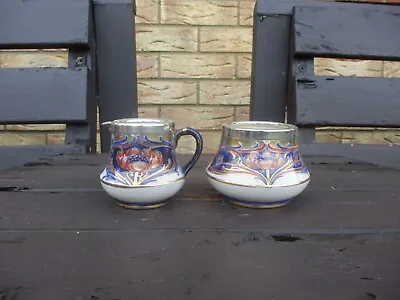 Buy Moorcroft - Macintyre Pottery . Gilded Poppy Pattern Cream And Sugar • 118£