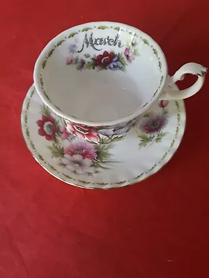 Buy Royal Albert Flower Of The Month March Anemones  Teacup & Saucer • 8.99£