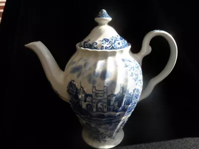 Buy Blue & White Johnson Bros - Ancient Towers Tea Or Coffee Pot • 15£